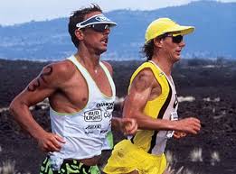 Hot Out Here: Dave Scott and Mark Allen battle in Hawaii Ironman 1989.